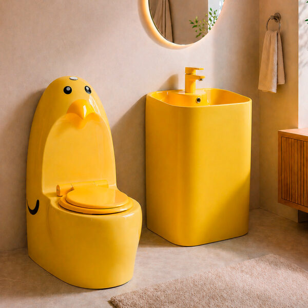 Авторський дитячий унітаз та умивальник Yellow