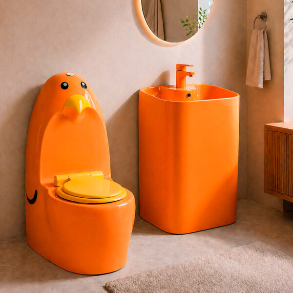 Авторський дитячий унітаз та умивальник Orange